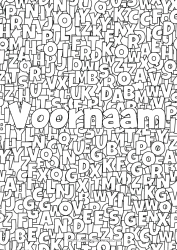 Coloriage personnalisable Nom décoré Alphabet Fond décoratif