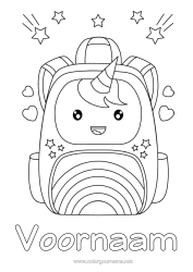 Coloriage personnalisable Licorne Dragons, licornes et animaux fantastiques Cartable