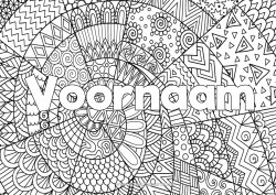 Coloriage personnalisable Calme et zen Art Mandala Nom décoré Zentangle