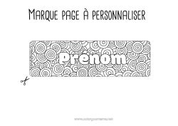 Coloriage personnalisable Marque page Formes géométriques Cercle, rond