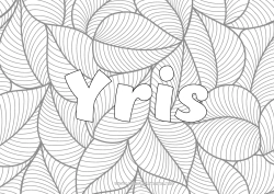 Página de desenho personalizável Folhas Nome decorado Zentangle Fundo decorativo