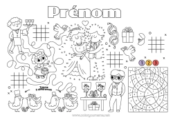 Coloriage personnalisable Coloriages magiques Activités enfants Bague Cherche et trouve Set de table à imprimer Jeu des différences Mariage Mariée