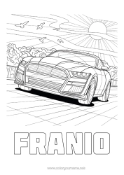 Coloriage personnalisable Véhicules Voiture Voiture de course Coloriages complexes Voitures, vans et camping-cars Véhicules de course et circuits