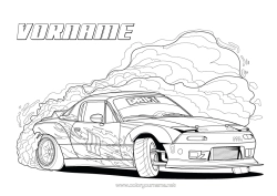 Coloriage personnalisable Sport Véhicules Voiture Voiture de course Zentangle Voitures, vans et camping-cars Véhicules de course et circuits Sports mécaniques