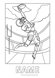 Coloriage personnalisable Sport Super Bowl Rugby Sports d'équipe Stade
