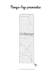 Página de desenho personalizável Verão Marcador de Página Zentangle Formas geométricas