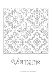 Coloriage personnalisable Symboles Formes géométriques Mosaïques Symétrie Portugal
