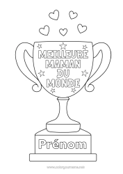 Coloriage personnalisable Maman Coupe, trophée, médaille Compétitions et récompenses