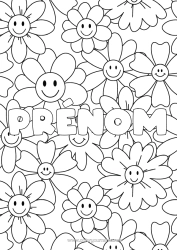 Anpassbare Malvorlage Blumen Mandala Frühling Dekorierter Name Komplexe Ausmalbilder Dekorativer Hintergrund