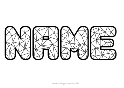 Colorear personalizable Nombre decorado Formas geométricas Mosaicos Triángulo