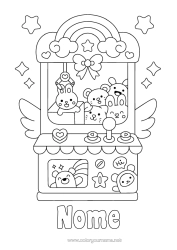 Página de desenho personalizável Kawaii Jogos e brinquedos Parque de diversões Pelúcia Máquina de Garra Feira Popular