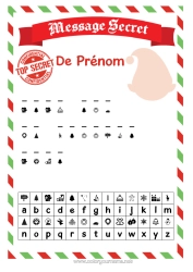 Coloriage personnalisable Lutins de Noël Mission du lutin de Noël Lettres de lutins farceurs Activités enfants Bêtises du Lutin Farceur Message codé