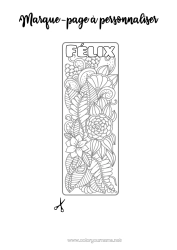 Coloriage personnalisable Fleurs Printemps Marque page Coloriages intermédiaires