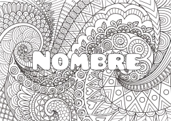 Coloriage personnalisable Calme et zen Art Mandala Nom décoré Zentangle