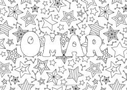 Coloriage personnalisable Noël Fête Bonne année Étoiles Zentangle Fond décoratif