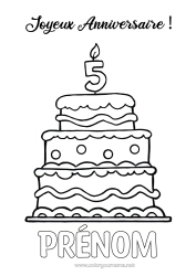 Coloriage personnalisable Bougie Gâteau Anniversaire Chiffre Coloriages faciles Joyeux anniversaire (français) Message Age fêté personnalisable