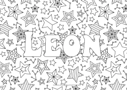 Coloriage personnalisable Noël Fête Bonne année Étoiles Zentangle Fond décoratif