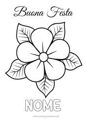 Coloriage personnalisable Fleurs Maman Mamie Bonne fête Coloriages faciles Hibiscus
