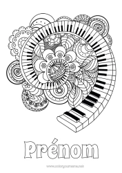 Colorear personalizable Música Día Mundial de la Música Piano Instrumentos de música