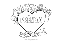 Coloriage personnalisable Monstre Ami, Amie Grand coeur