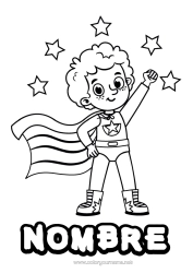 Coloriage personnalisable Déguisement Papa Héros Carnaval Mardi gras