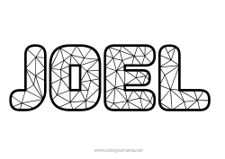 Coloriage personnalisable Nom décoré Formes géométriques Mosaïques Triangle