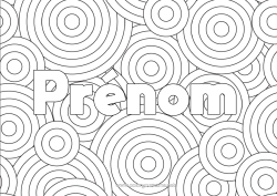 Página de desenho personalizável Nome decorado Colorações Complexas Fundo decorativo Círculo, redondo