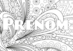 Coloriage personnalisable Nom décoré Coloriages complexes Zentangle Fond décoratif