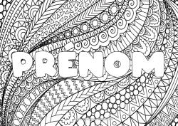 Coloriage personnalisable Calme et zen Art Mandala Nom décoré Zentangle