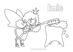 Coloriage personnalisable Dent de lait Petite Souris Fée des dents