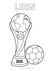 Pagina da colorare personalizzabile Calcio Palla da calcio Sport Coppa, trofeo, medaglia Sport di squadra Competizioni e premi Coppa, trofeo