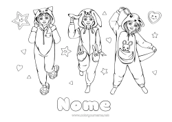 Coloriage personnalisable Kawaii Ami, Amie
