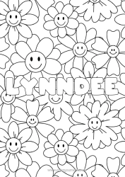 Coloriage personnalisable Fleurs Mandala Printemps Nom décoré Coloriages complexes Fond décoratif