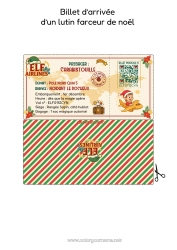 Coloriage personnalisable Lutins de Noël Lettres de lutins farceurs Ticket Lettre d'arrivée du lutin Un seul lutin farceur Papiers d’identité de Lutin Farceur