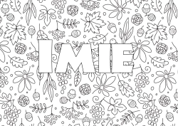 Coloriage personnalisable Automne Feuilles Fruits Raisin Gland Fond décoratif Feuilles mortes