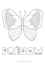 Coloriage personnalisable Papillon Animal Coloriages faciles Zentangle Insectes