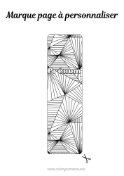Anpassningsbar färgläggningssida Bokmärke Zentangle Geometriska former Triangel