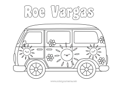 Colorear personalizable Sol Vehículos Van furgoneta Automóviles, furgonetas y autocaravanas