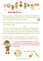 Coloriage personnalisable Lutins de Noël Noël Lettres de lutins farceurs Lettre d'arrivée du lutin Un seul lutin farceur