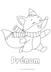 Coloriage personnalisable Renard Animal Animaux de la forêt écharpe