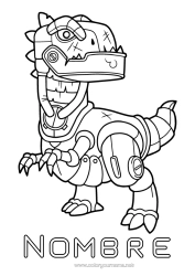 Coloriage personnalisable Robot Dinosaures Animal