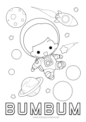 Coloriage personnalisable Fusée Espace Planètes et système solaire Astronaute Astronomie Véhicules aériens Métiers d'exploration