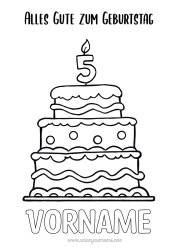 Coloriage personnalisable Bougie Gâteau Anniversaire Chiffre Coloriages faciles Joyeux anniversaire (français) Message Age fêté personnalisable