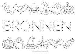 Coloriage personnalisable Chauve-souris Fantôme Citrouille Araignée Un bonbon ou un sort ? Halloween Jack O'Lantern Activités enfants Coloriages faciles Trace et colorie Insectes Oiseaux et mammifères volants Graphisme en pointillés
