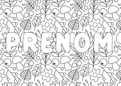 Página de desenho personalizável Outono Cogumelo Frutas Maçã Glândula Fundo decorativo Folhas secas