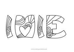 Coloriage personnalisable Mignon Calme et zen Mandala Chiffre Nom décoré