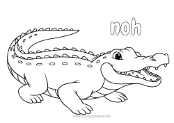 Coloriage personnalisable Crocodile Animal Coloriages faciles Reptiles Réaliste