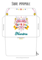 Coloriage personnalisable Coeur Été Enveloppe Grand coeur Nounou Coach, entraineur Merci Compétitions et récompenses Enveloppe à imprimer