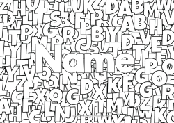 Free colouring Children's activities Decorated name Alphabet Decorative background