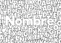 Colorear gratis Actividades para niños Nombre decorado Alfabeto Fondo decorativo